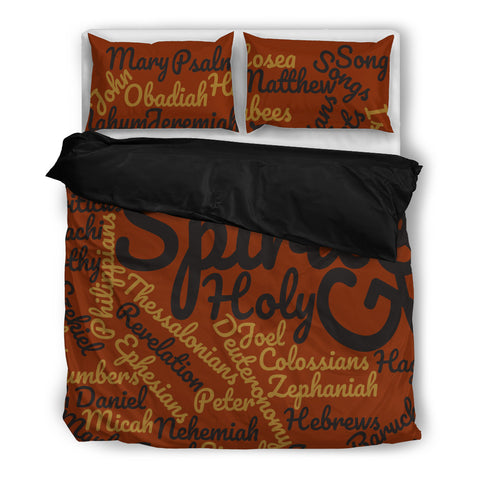 Cool Brown/Black Books of the Bible Bedding Set