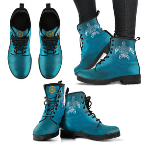 Women's Ships Wheel/Sea Turtle Leather Boots