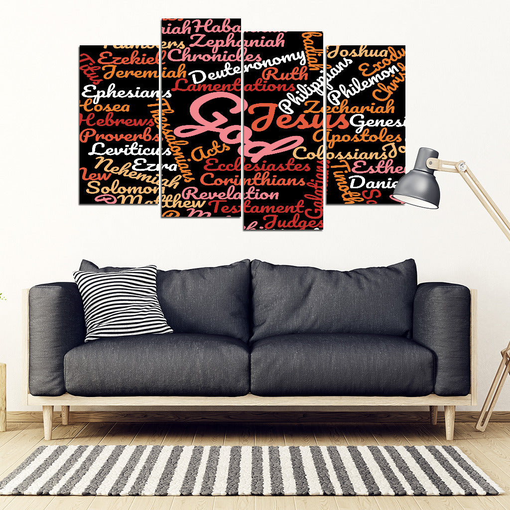 Black/Less-Colored Books of the Bible Wall Art --- 4 Piece