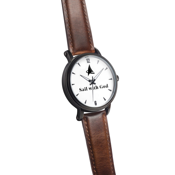 3 John --- Sail with God (Brown, Arabic/Stick Dial)