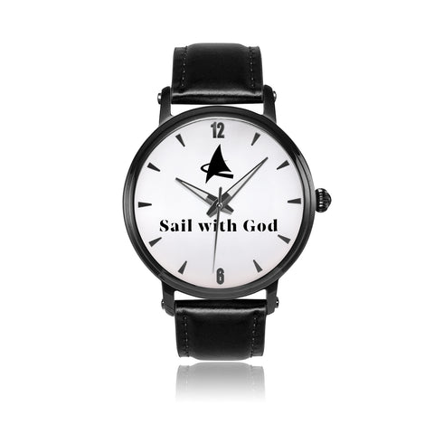 2 John --- Sail with God (Black, Arabic/Stick Dial)