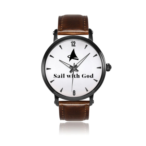 3 John --- Sail with God (Brown, Arabic/Stick Dial)