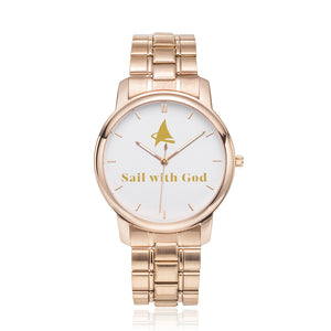 Proverbs --- Sail with God (Rose-Gold, Stick Dial)