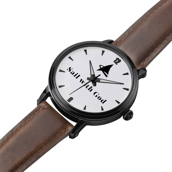 3 John --- Sail with God (Brown, Arabic/Stick Dial)