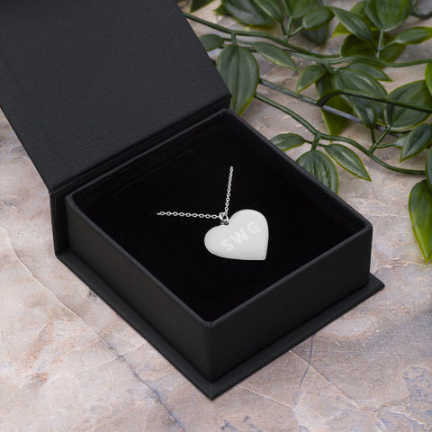 "SWG" Engraved Heart Necklace