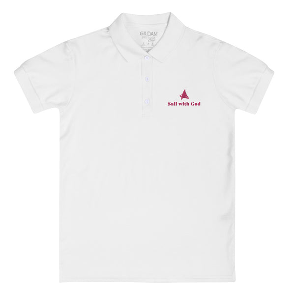 "Sail with God" Embroidered Polo Shirt