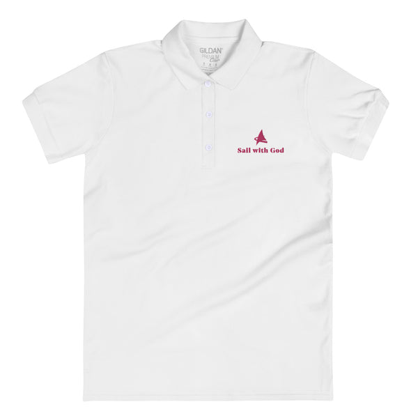 "Sail with God" Embroidered Polo Shirt