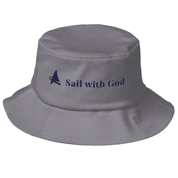 Old School "Sail with God" Bucket Hat