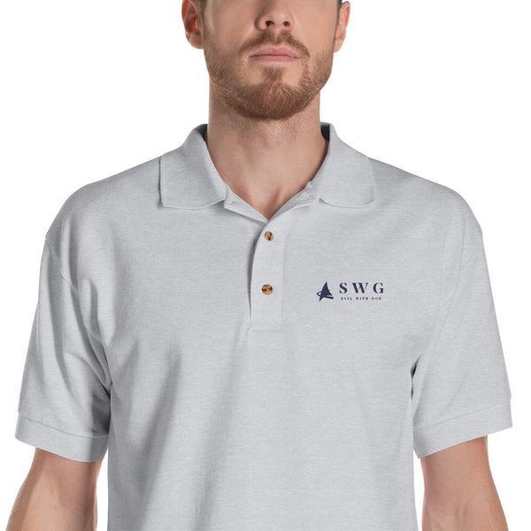 "SWG/Sail with God" Embroidered Polo Shirt