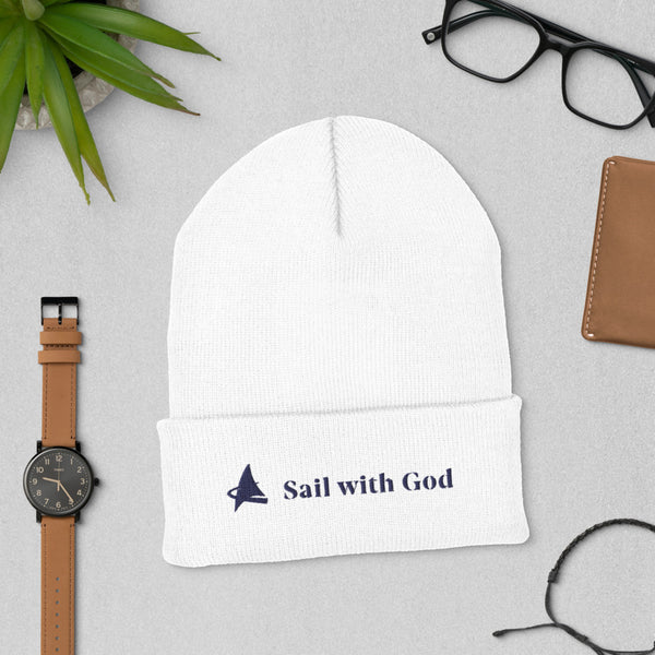 "Sail with God" Cuffed Beanie