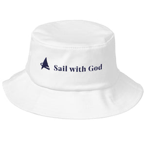 Old School "Sail with God" Bucket Hat