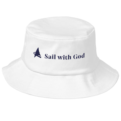 Old School "Sail with God" Bucket Hat