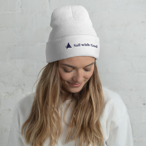 "Sail with God" Cuffed Beanie