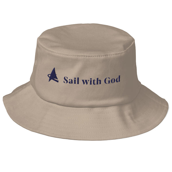 Old School "Sail with God" Bucket Hat