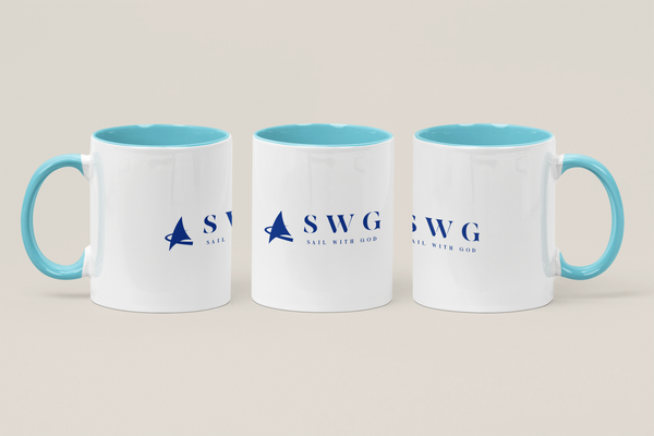 "SWG/Sail with God" Panoramic Mug (Dark Blue)