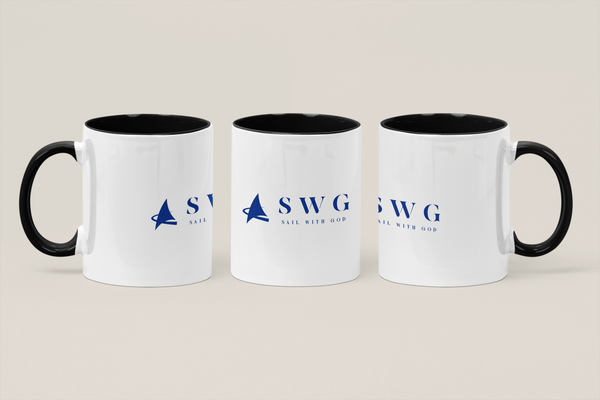 "SWG/Sail with God" Panoramic Mug (Dark Blue)