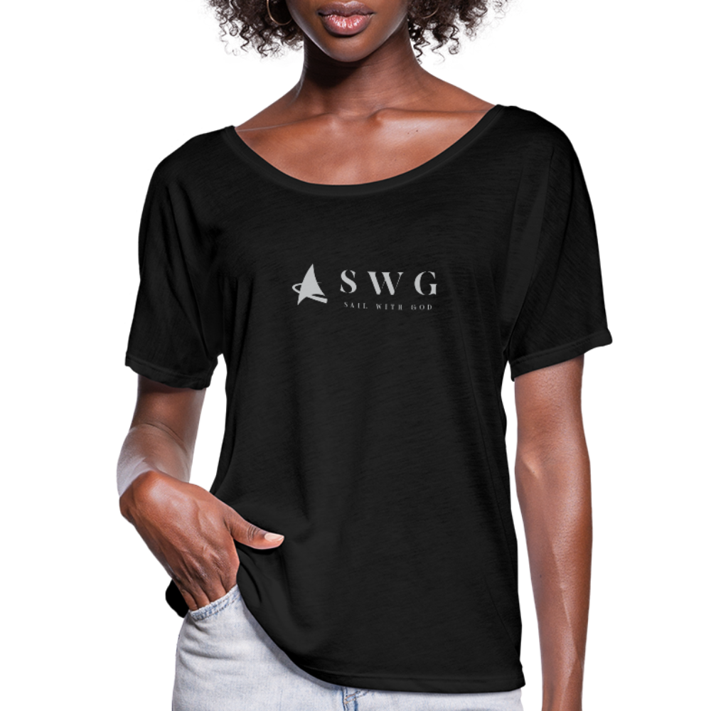 "SWG/Sail with God" Flowy T-Shirt - black