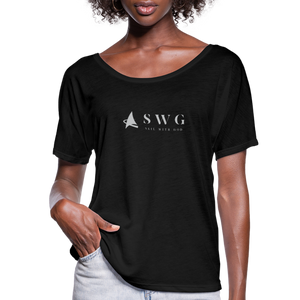 "SWG/Sail with God" Flowy T-Shirt - black