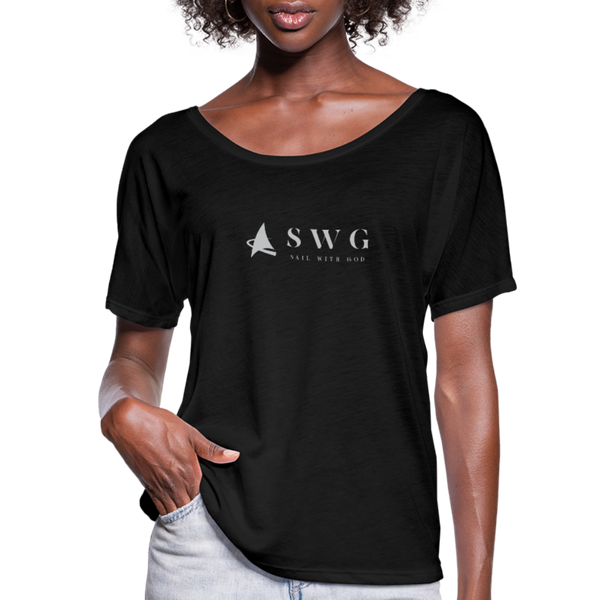 "SWG/Sail with God" Flowy T-Shirt - black