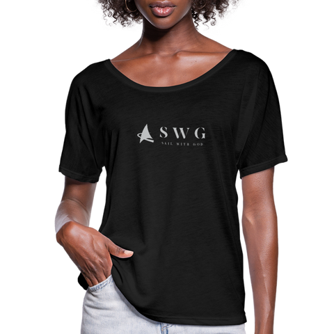 "SWG/Sail with God" Flowy T-Shirt - black