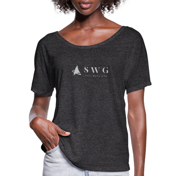 "SWG/Sail with God" Flowy T-Shirt - charcoal gray