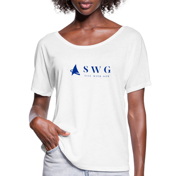 "SWG/Sail with God" Flowy T-Shirt - white