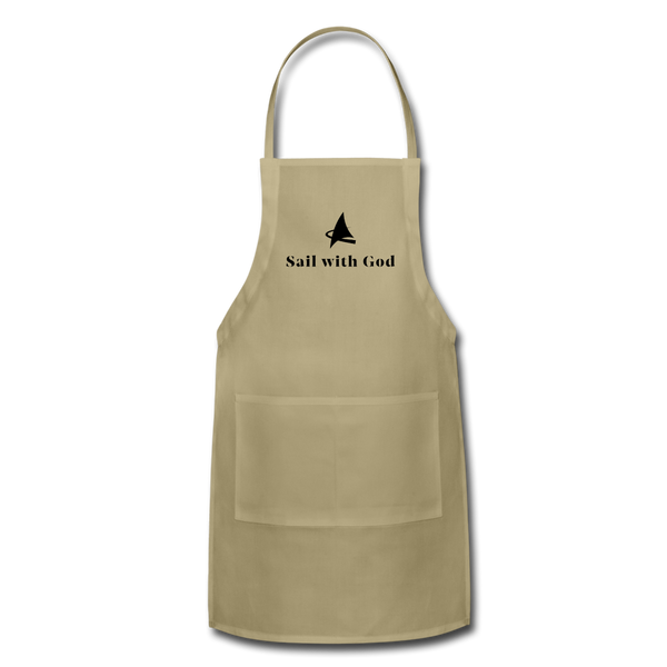 "Sail with God" Adjustable Apron - khaki