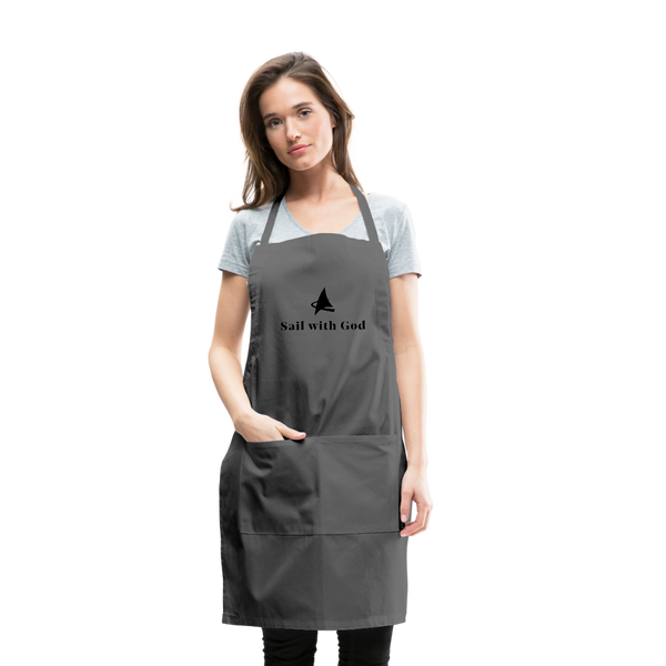 "Sail with God" Adjustable Apron - charcoal