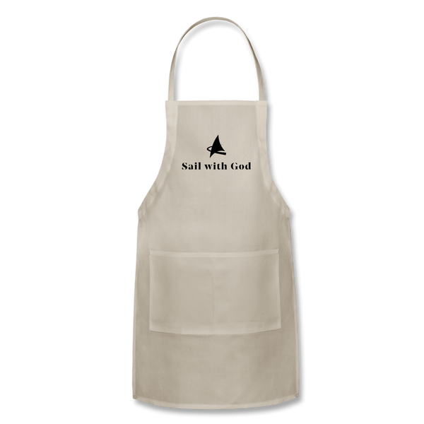 "Sail with God" Adjustable Apron - natural