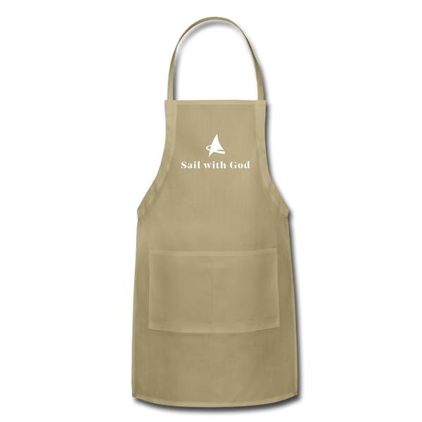 "Sail with God" Adjustable Apron - khaki