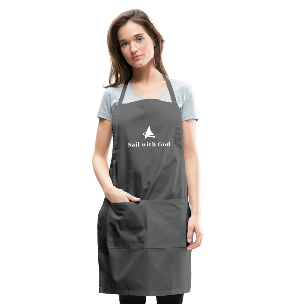 "Sail with God" Adjustable Apron - charcoal