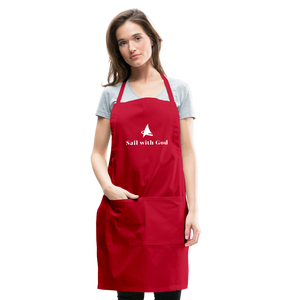 "Sail with God" Adjustable Apron - red