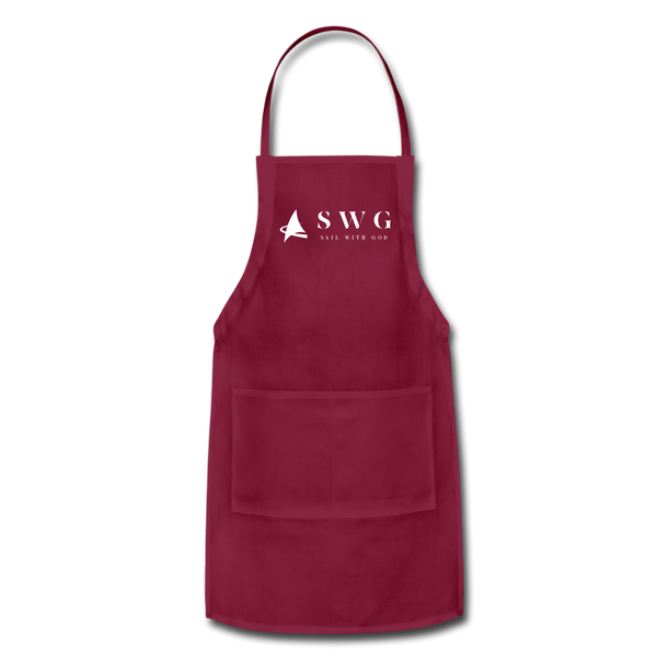 "SWG/Sail with God" Adjustable Apron - burgundy