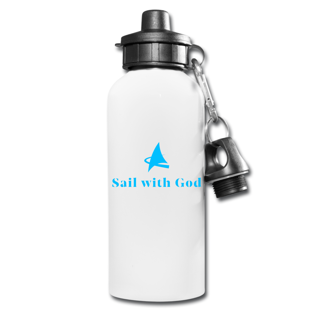 "Sail with God" Water Bottle - white