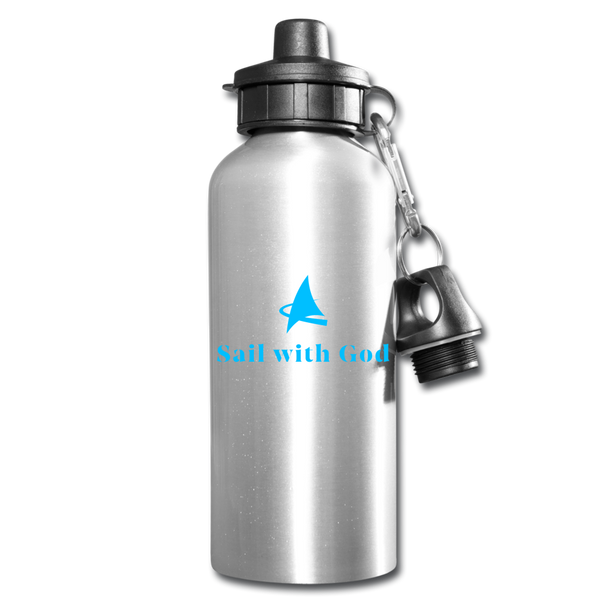 "Sail with God" Water Bottle - silver