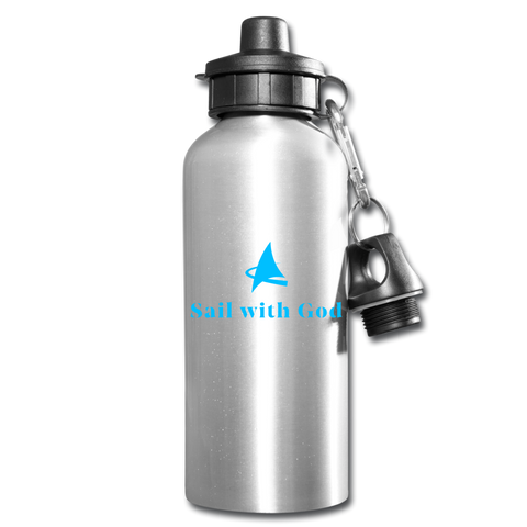 "Sail with God" Water Bottle - silver