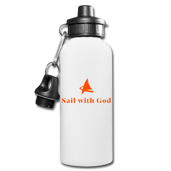 "Sail with God" Water Bottle - white