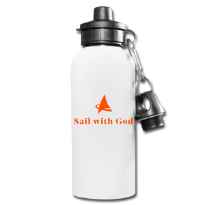 "Sail with God" Water Bottle - white