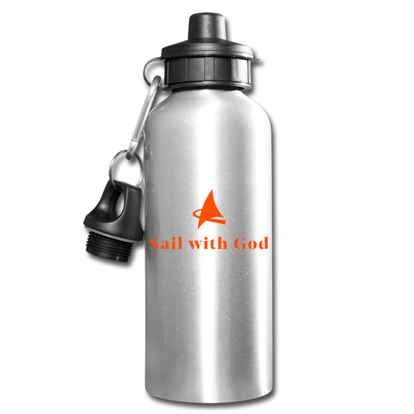 "Sail with God" Water Bottle - silver