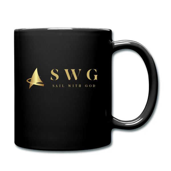 "SWG/Sail with God" Full Color Mug - Gold/Red - black