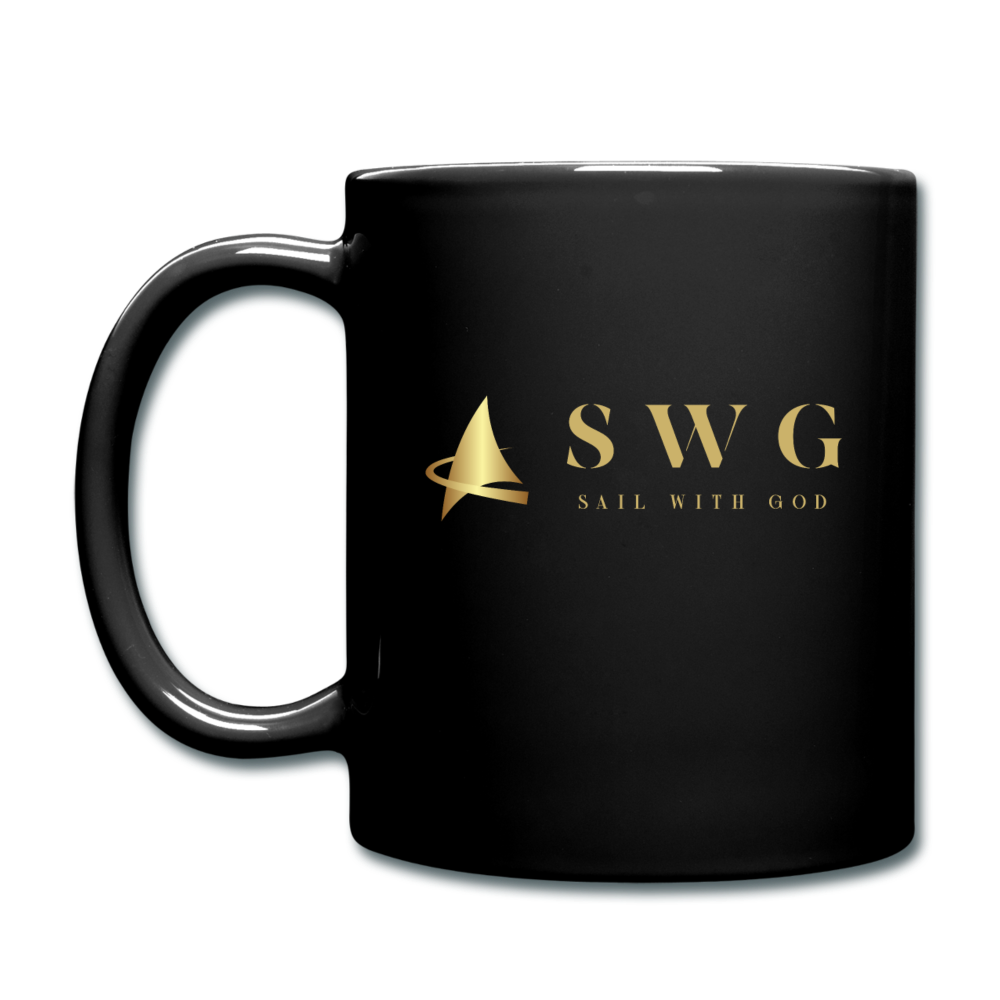 "SWG/Sail with God" Full Color Mug - Gold/Red - black