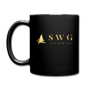 "SWG/Sail with God" Full Color Mug - Gold/Red - black