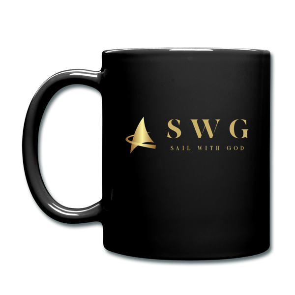 "SWG/Sail with God" Full Color Mug - Gold/Red - black