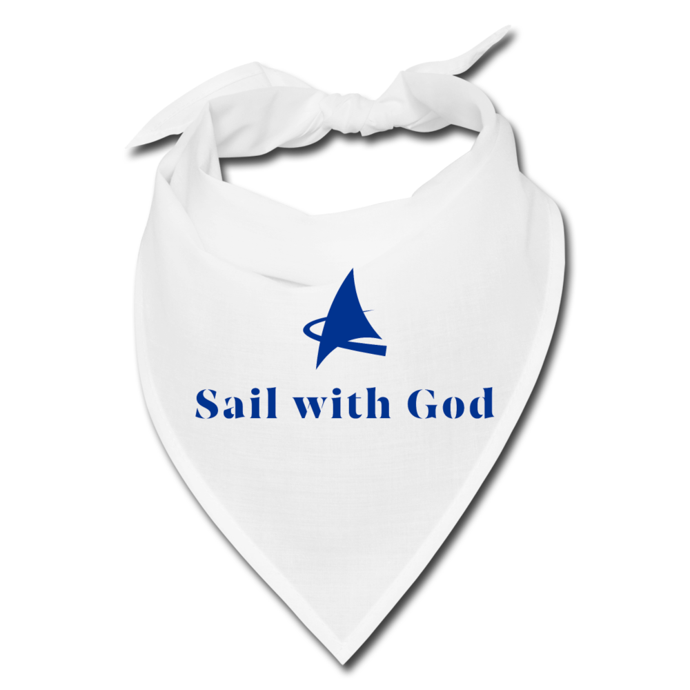 "Sail with God" Bandana - white