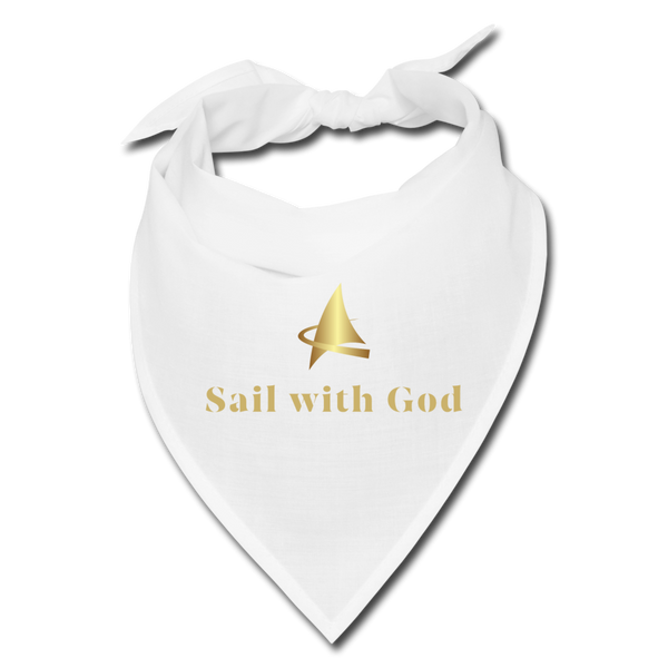 "Sail with God" Bandana - white