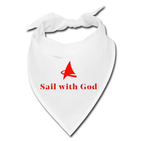 "Sail with God" Bandana - white