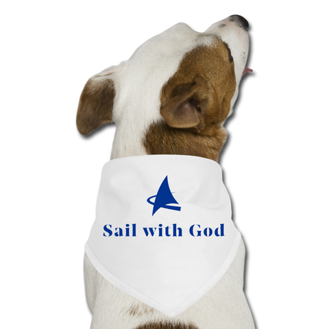 "Sail with God" Bandana - Dark Blue - white