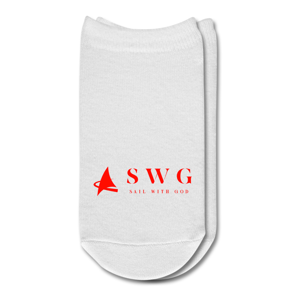 "SWG/Sail with God" Ankle Socks - Red - white