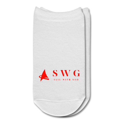 "SWG/Sail with God" Ankle Socks - Red - white