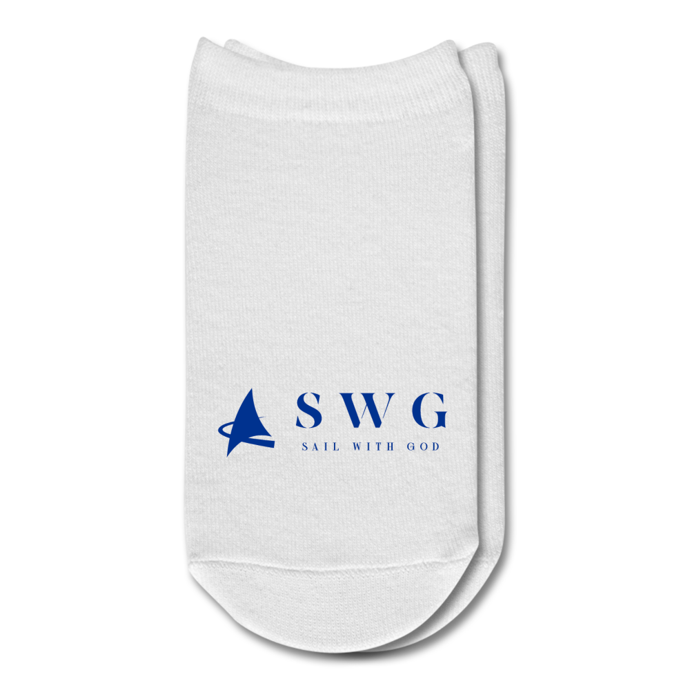 "SWG/Sail with God" Ankle Socks - Dark Blue - white